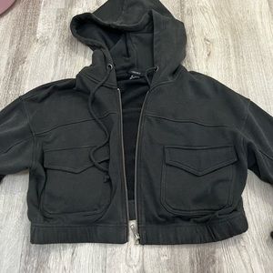 black cropped bomber from FOREVER 21 in XS